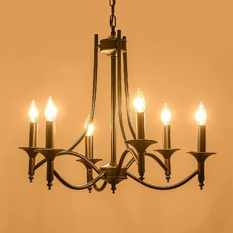 Rosalind Wheeler 6Light Black Farmhouse Chandelier,Farmhouse Dining